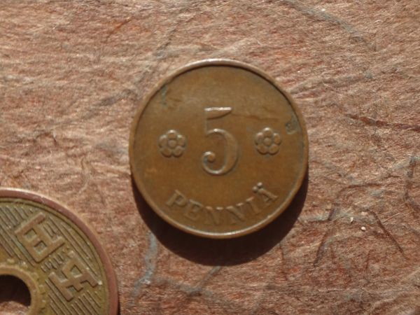 フィンランド 5Pennia 銅貨 1920年 KM#22 (18.0mm, 2.5g)の画像1