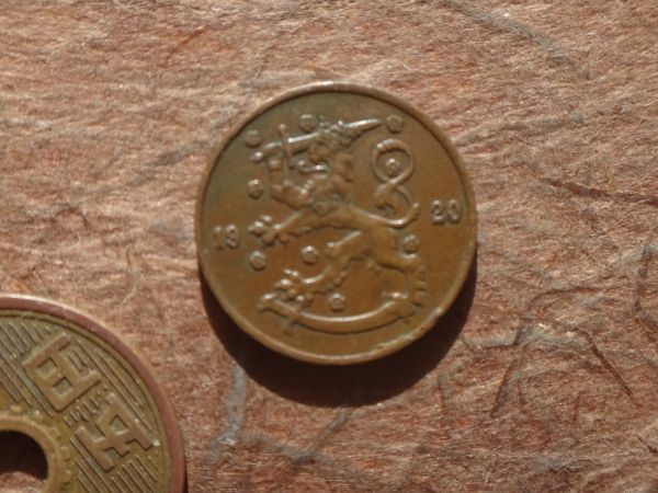 フィンランド 5Pennia 銅貨 1920年 KM#22 (18.0mm, 2.5g)の画像2