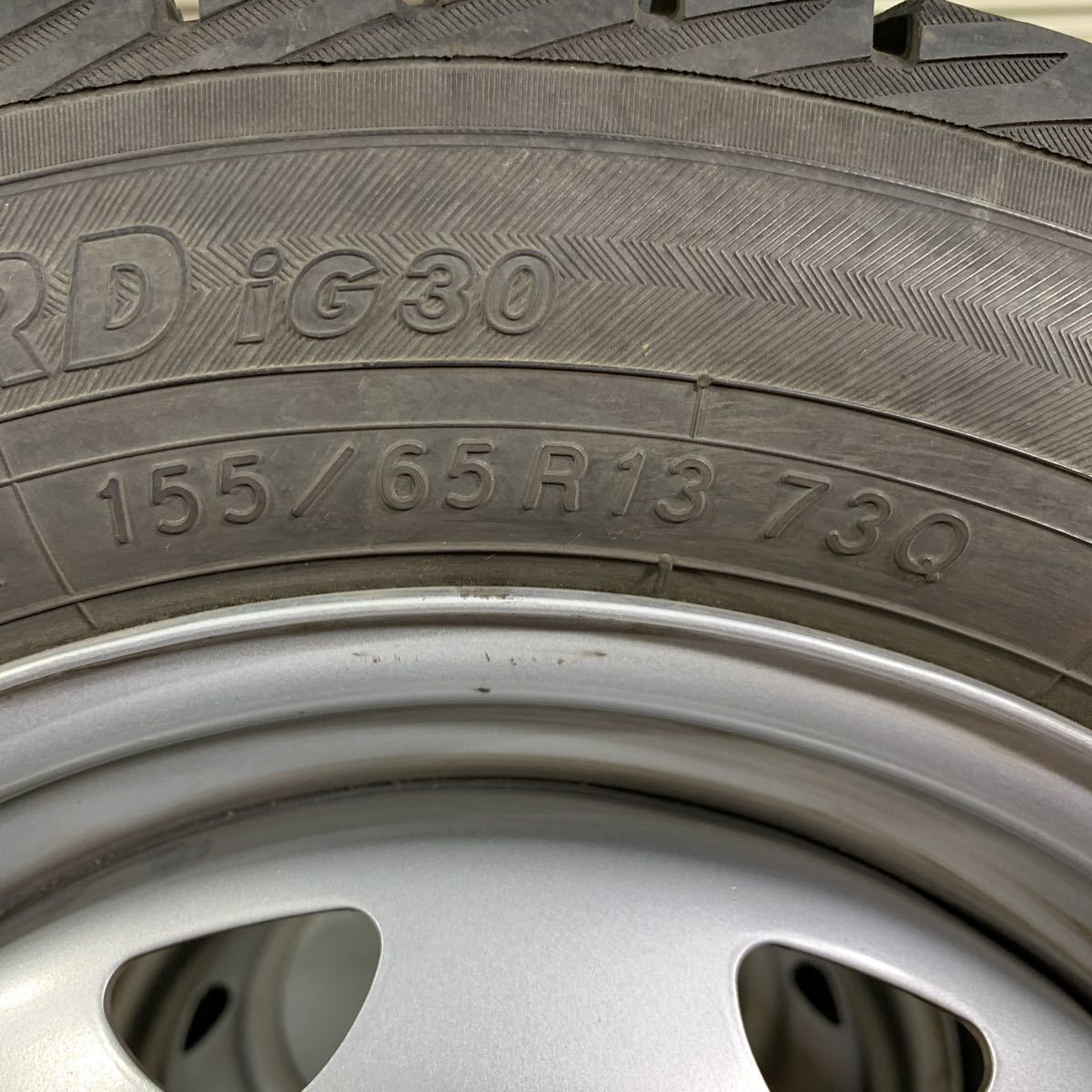 13インチ スチールホイール 4本セット ヨコハマ スタッドレスタイヤ iceGUARD 155/65R13 ライフ AZワゴン ekスポーツ MRワゴン パレット_画像6