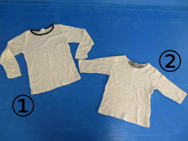 [2 point set!]*a.V.V/a-*ve*ve* long sleeve * 7 minute sleeve T-shirt size 110 white series girl oriented 