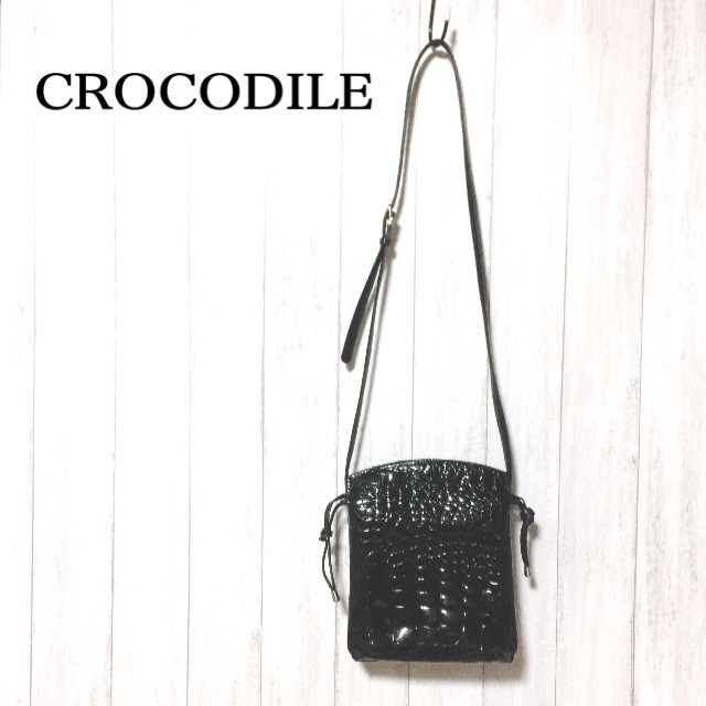 日本未入荷 シャイニークロコダイル ショルダーバッグ/CROCODILE/本