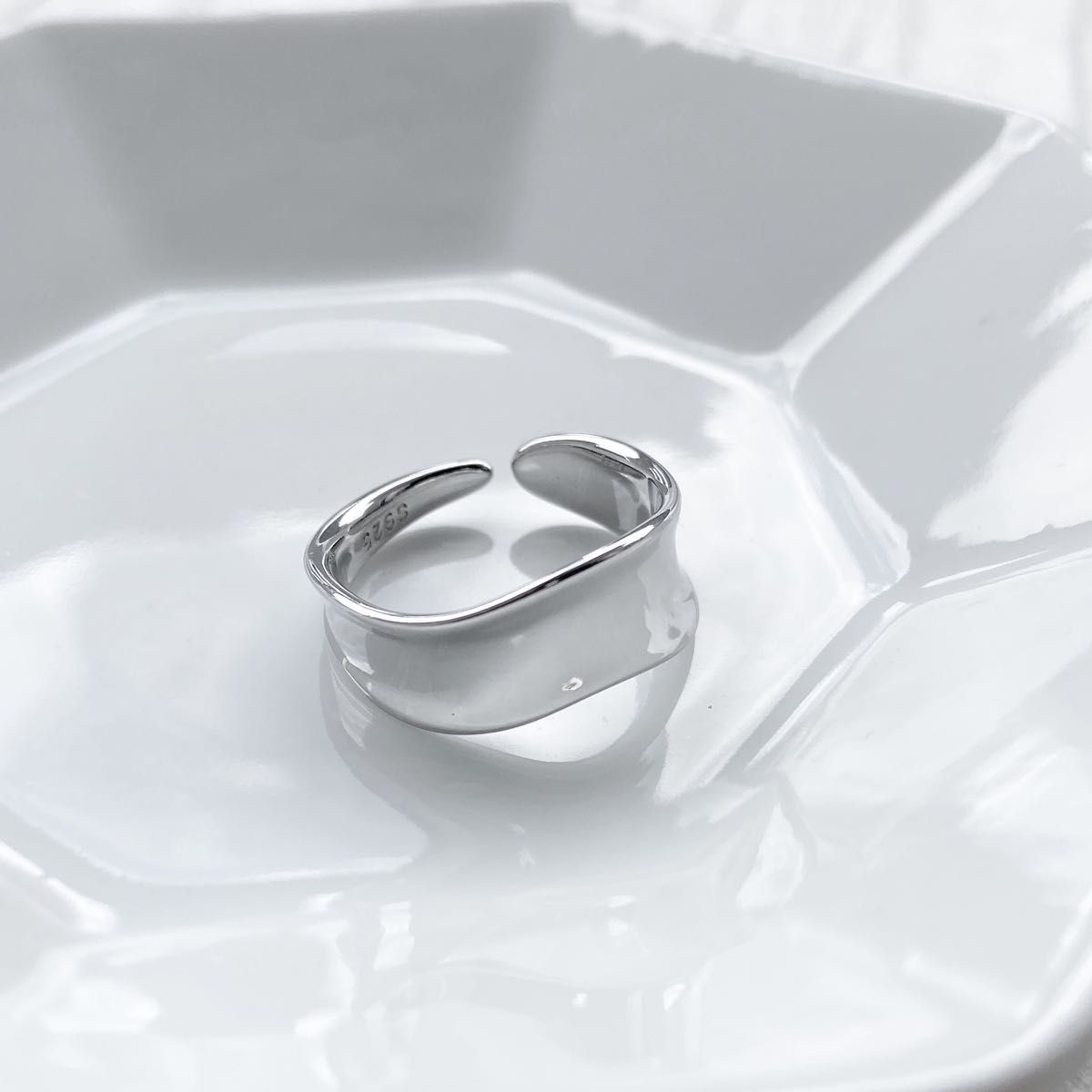  silver ring925 wave design simple open ring シルバーリング