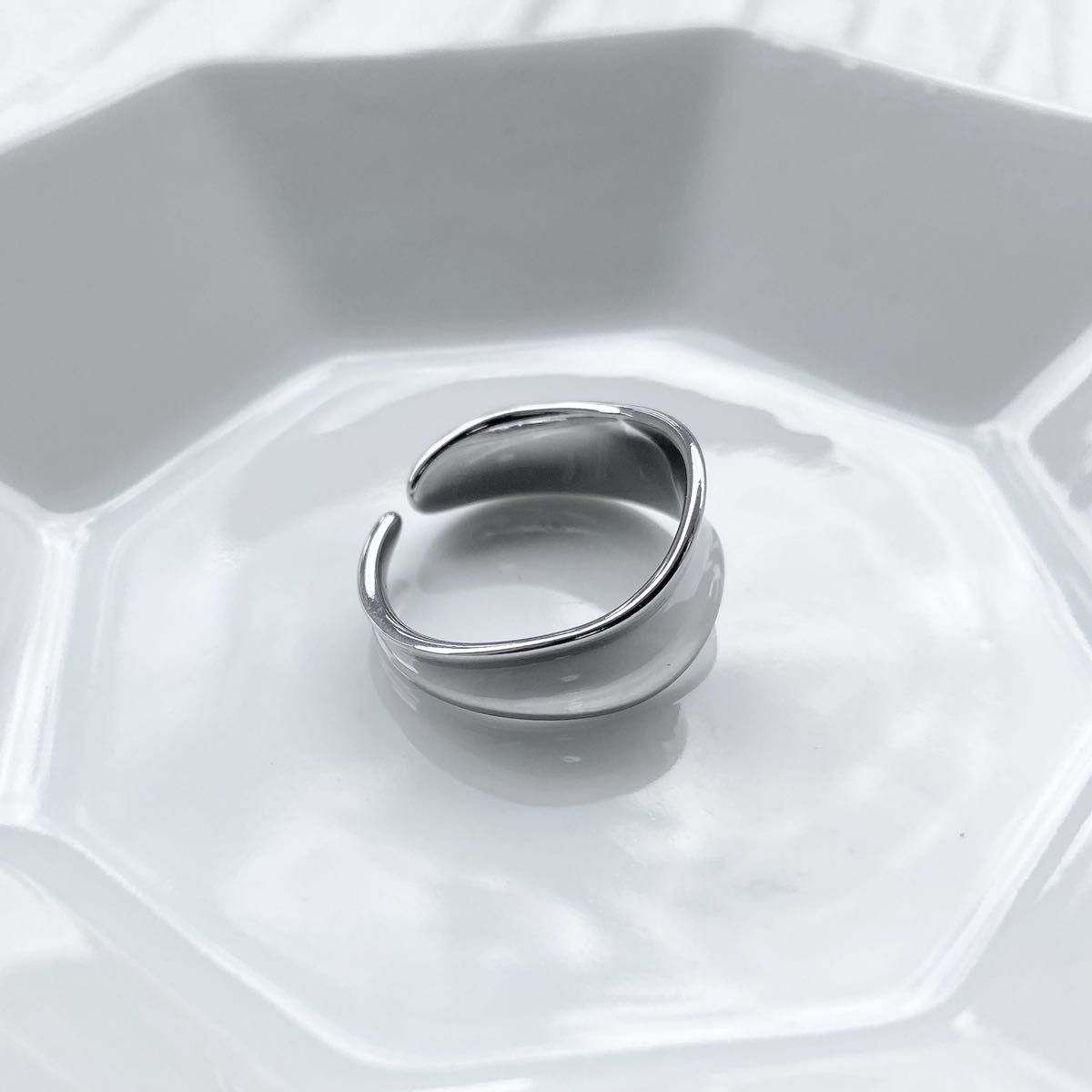  silver ring925 wave design simple open ring シルバーリング