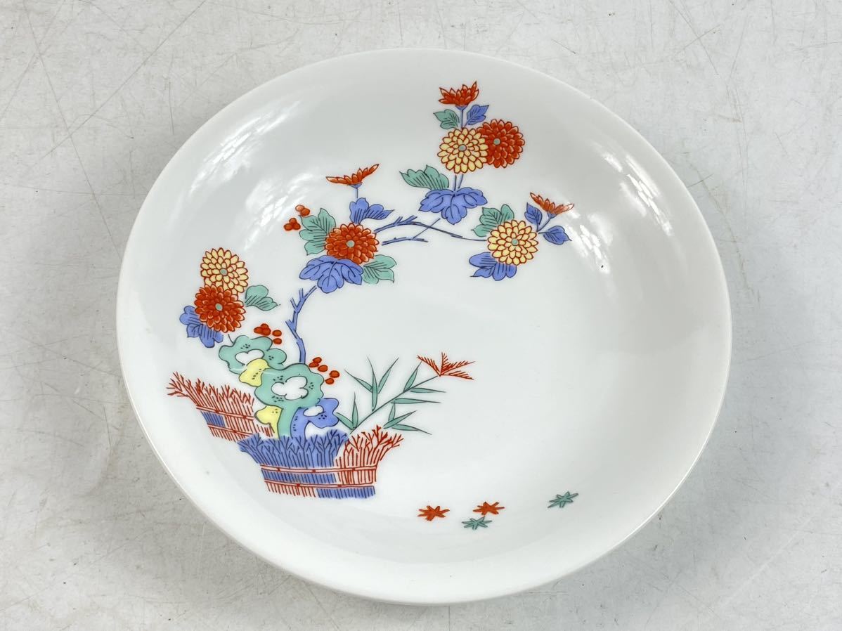 朝倉古美術】色鍋島 皿 色絵 菊紋 今右衛門 柿右衛門 美品 径15.6cm