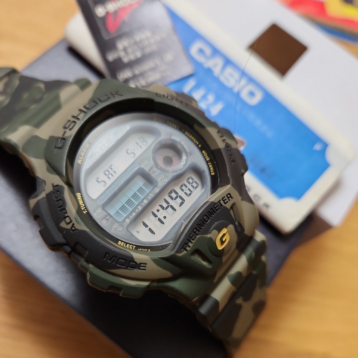 Быстрое решение редко! Casio G Shock G Python Camouflage Green Model DW-6100CF-3JF Новая неиспользованная батарея заменена!