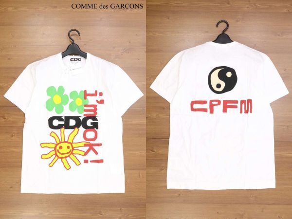 【新品 AD2021】 CDG コムデギャルソン × CPFM カクタスプラントフリーマーケット 限定 半袖 Tシャツ Sz.XL　メンズ 白　D3T00884_5#A_画像1