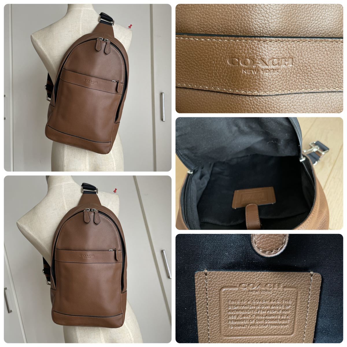 気質アップ 最終価格 COACHコーチF54770スムースレザーボディバッグ