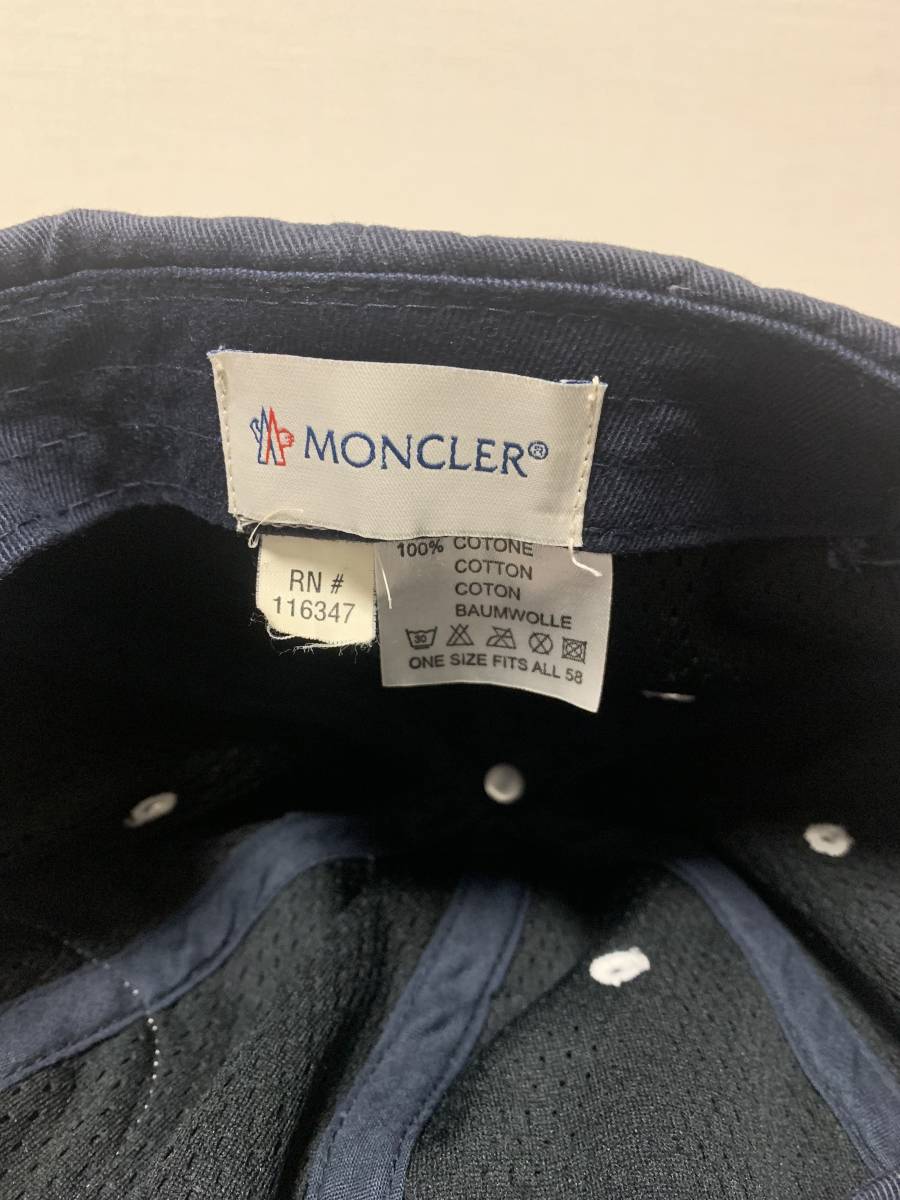 国内正規品 MONCLER モンクレール BIGワッペン ベースボール キャップ 帽子_画像5