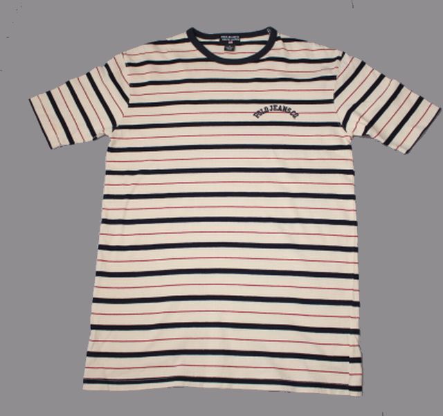 【POLO JEANS CO.】ラルフローレン　Tシャツ　ボーダー柄　半袖カットソー　USED　古着　Sサイズ_画像1