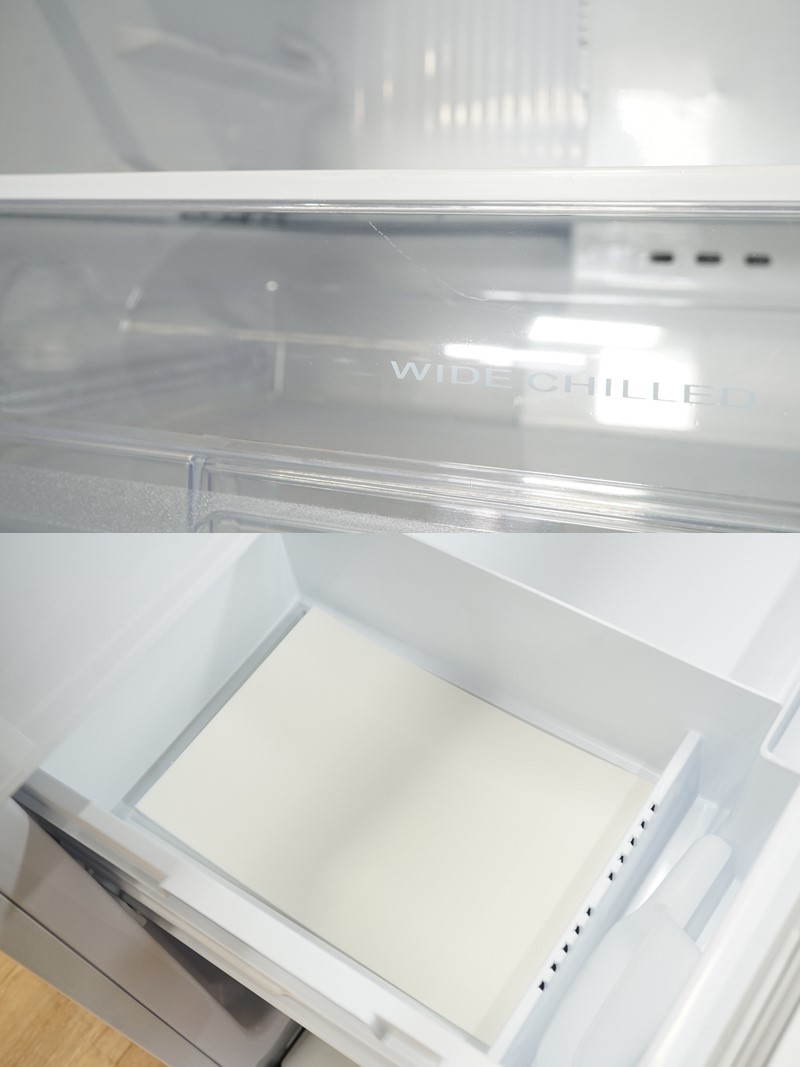前ダ:美品【三菱】3ドア 冷凍冷蔵庫 330L MR-C33G-W 2022年 80Lビッグ
