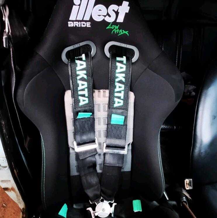 * new goods *6 point racing seat belt seat belt car seat belt * green *