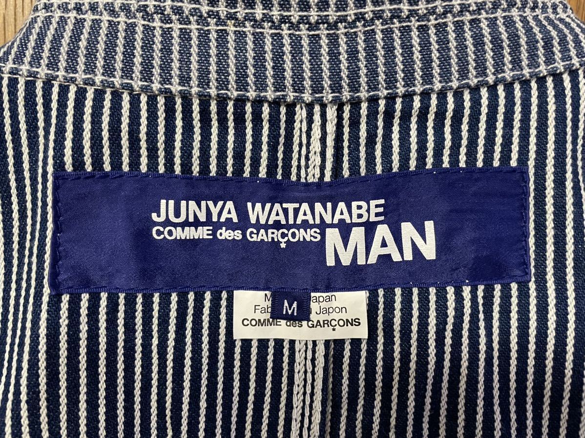 タグ付き JUNYA WATANABE COMME des GARCONS MAN ジュンヤワタナベマン POINTER ポインター カバーオール再構築ジャケット 06SS ヒッコリー_画像3