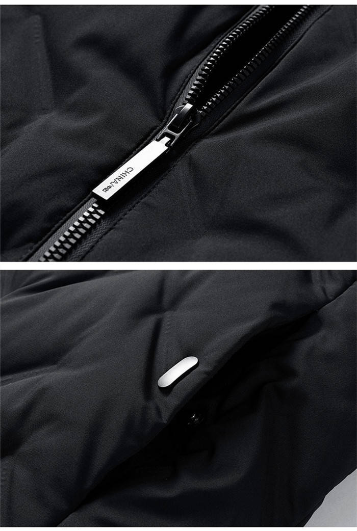【在庫処理】ダウンベスト メンズ フード付き カジュアルベスト 防寒 キルティングジャケット ショートコート FK-2787 ブラック XL_画像6