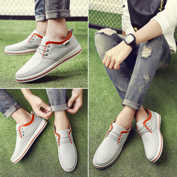 [ stock processing ] driving shoes casual men's shoes low cut deck shoes walking shoes xe0351 gray 28.5cm