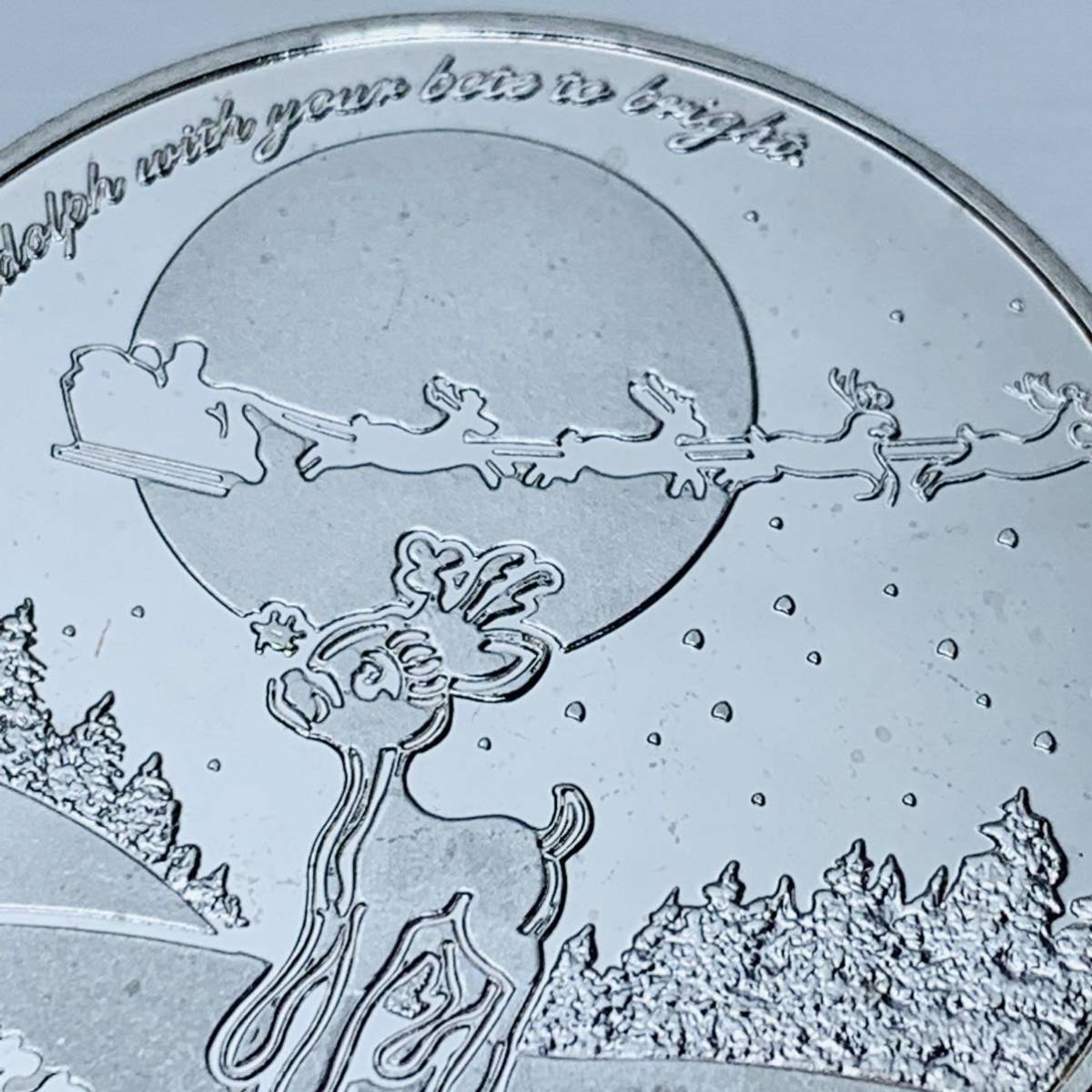 GU27-1欧米記念メダル クリスマス サンタクロース 鹿 プレゼント 幸運コイン 美品 外国硬貨 海外古銭 コレクションコイン 貨幣 重さ約29_画像5