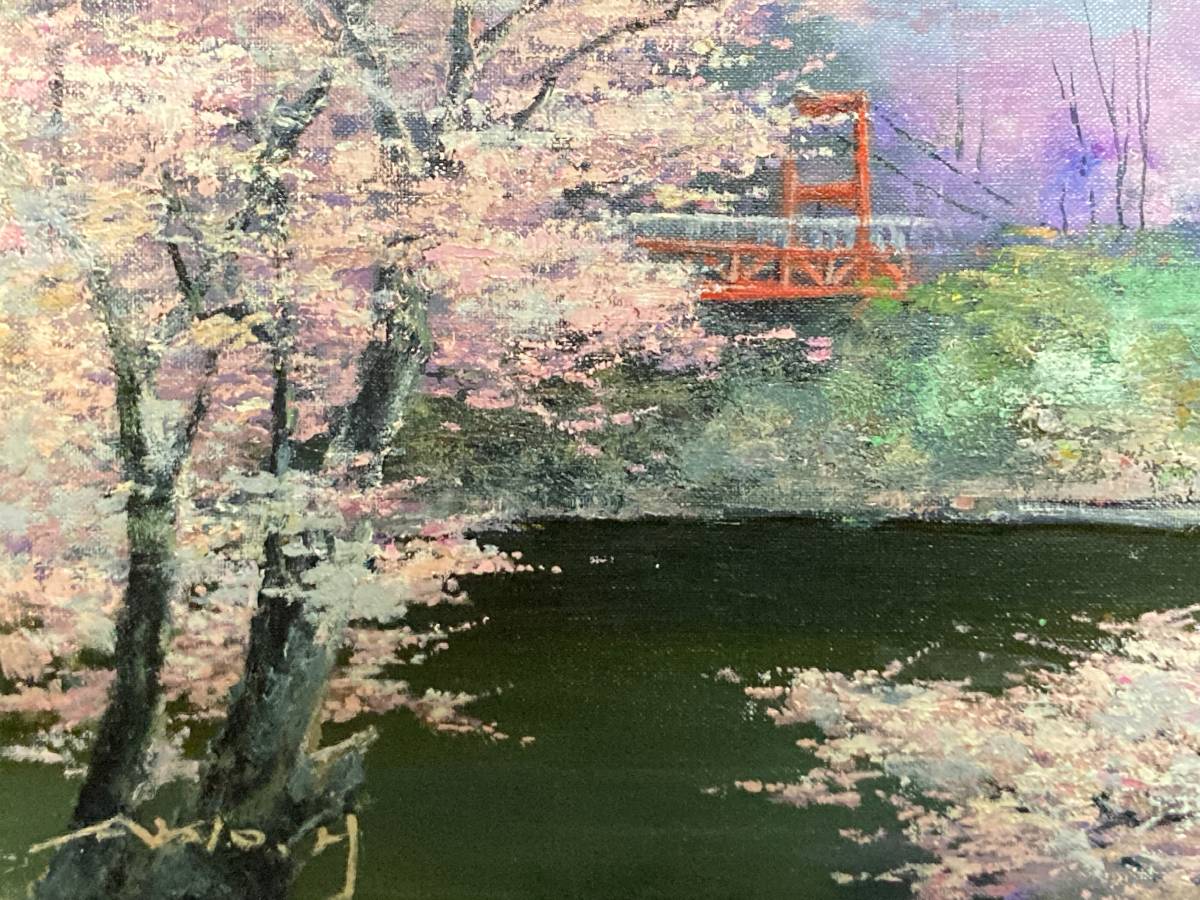 SALE/10%OFF 油絵 絵画【桜と川】 - aguapreta.pe.gov.br