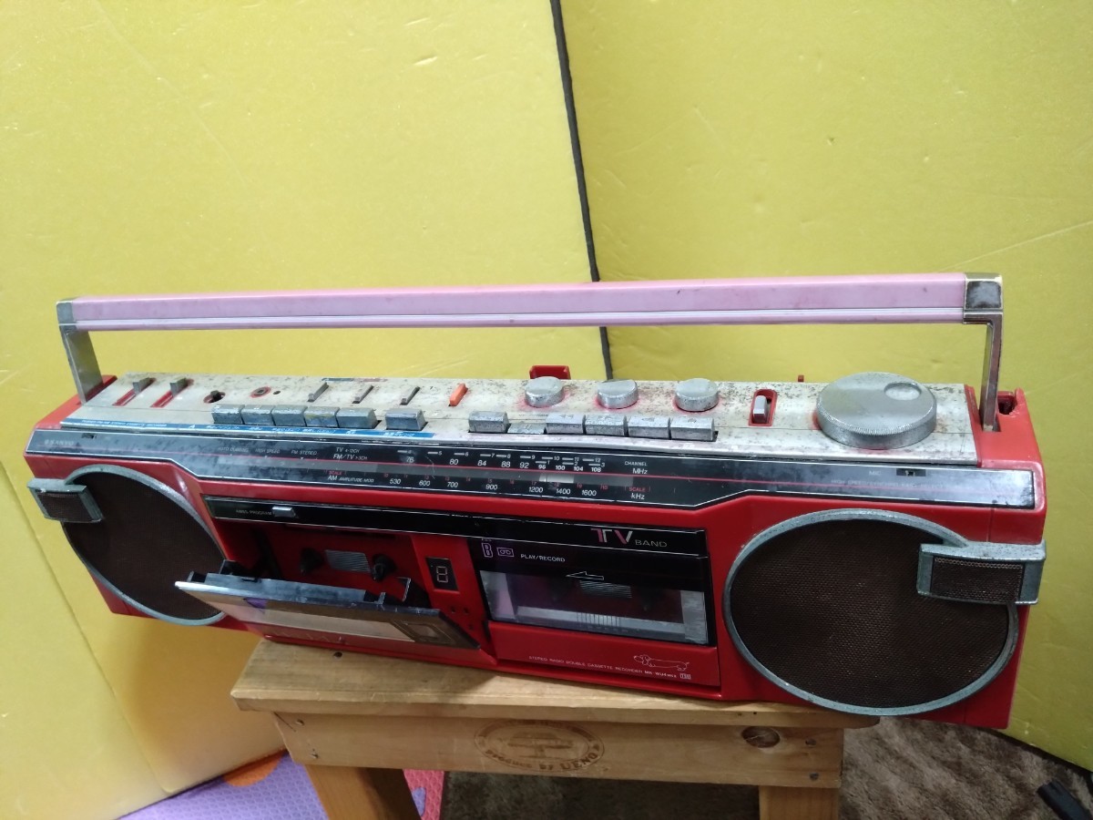 ジャンク 動作不良 部品取り用】 昭和レトロ SANYO ラジカセレコーダー
