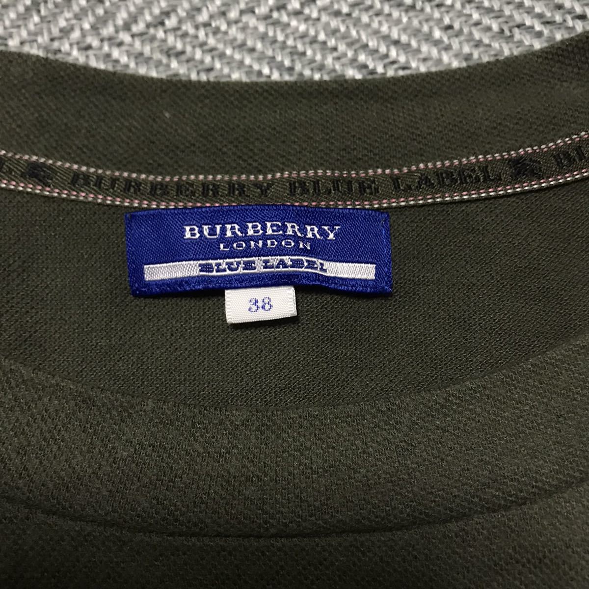 ●送料無料/美品/BURBERRY / バーバリー ブルーレーベル 半袖 Tシャツ サイズ 38 カーキ グリーン系/レディース Tシャツの画像7