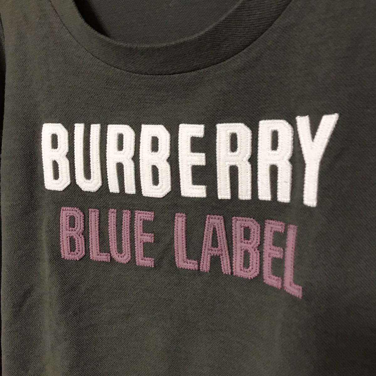 ●送料無料/美品/BURBERRY / バーバリー ブルーレーベル 半袖 Tシャツ サイズ 38 カーキ グリーン系/レディース Tシャツの画像2