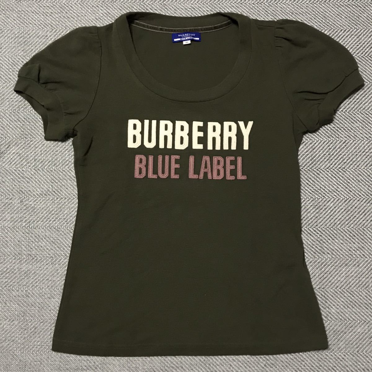 ●送料無料/美品/BURBERRY / バーバリー ブルーレーベル 半袖 Tシャツ サイズ 38 カーキ グリーン系/レディース Tシャツの画像5