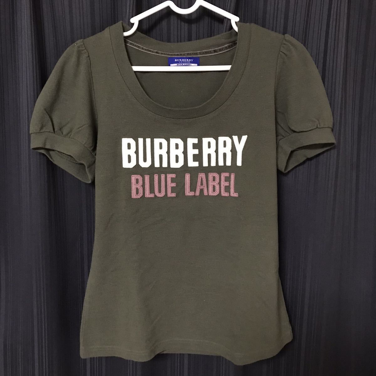 ●送料無料/美品/BURBERRY / バーバリー ブルーレーベル 半袖 Tシャツ サイズ 38 カーキ グリーン系/レディース Tシャツの画像1