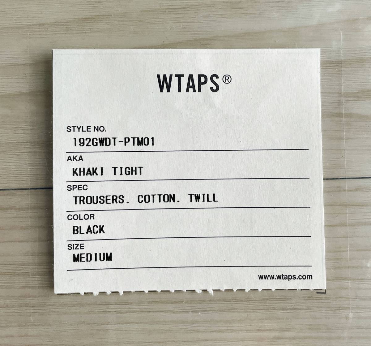 【Mサイズ 2019AW】WTAPS コットンパンツ “ KHAKI TIGHT ” TROUSERS. COTTON. TWILL BLACK ／ ダブルタップス.DESCENDANT.FPAR.GIP-STORE_画像10