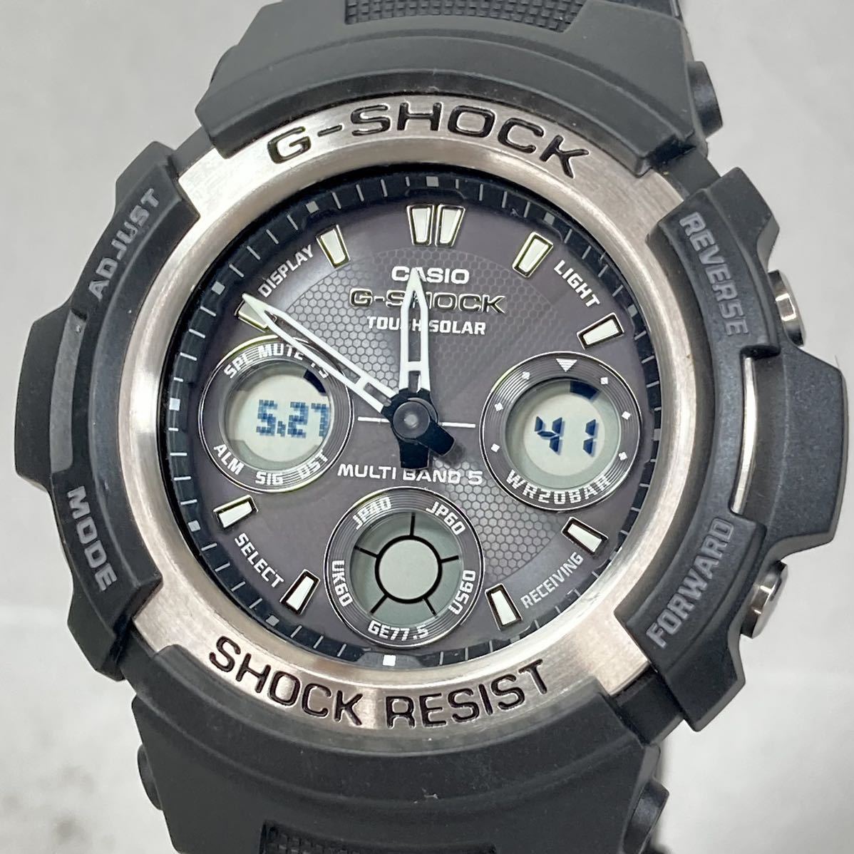 極美品G-SHOCK AWG-100C-1AJF タフソーラー電波受信電波ソーラーマルチ