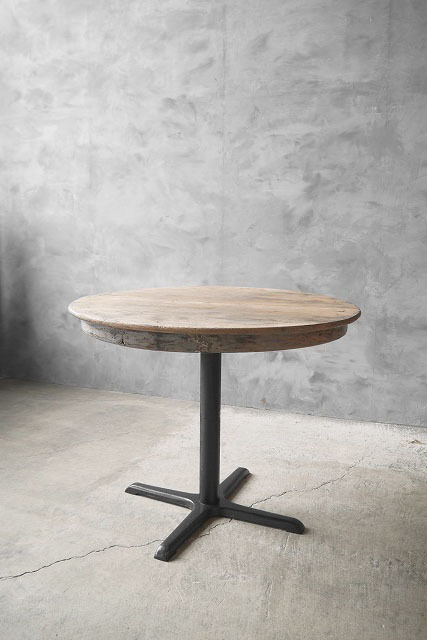 アンティーク　フランス　サークル型　カフェテーブル　デスク　ラック　店舗什器　テーブル