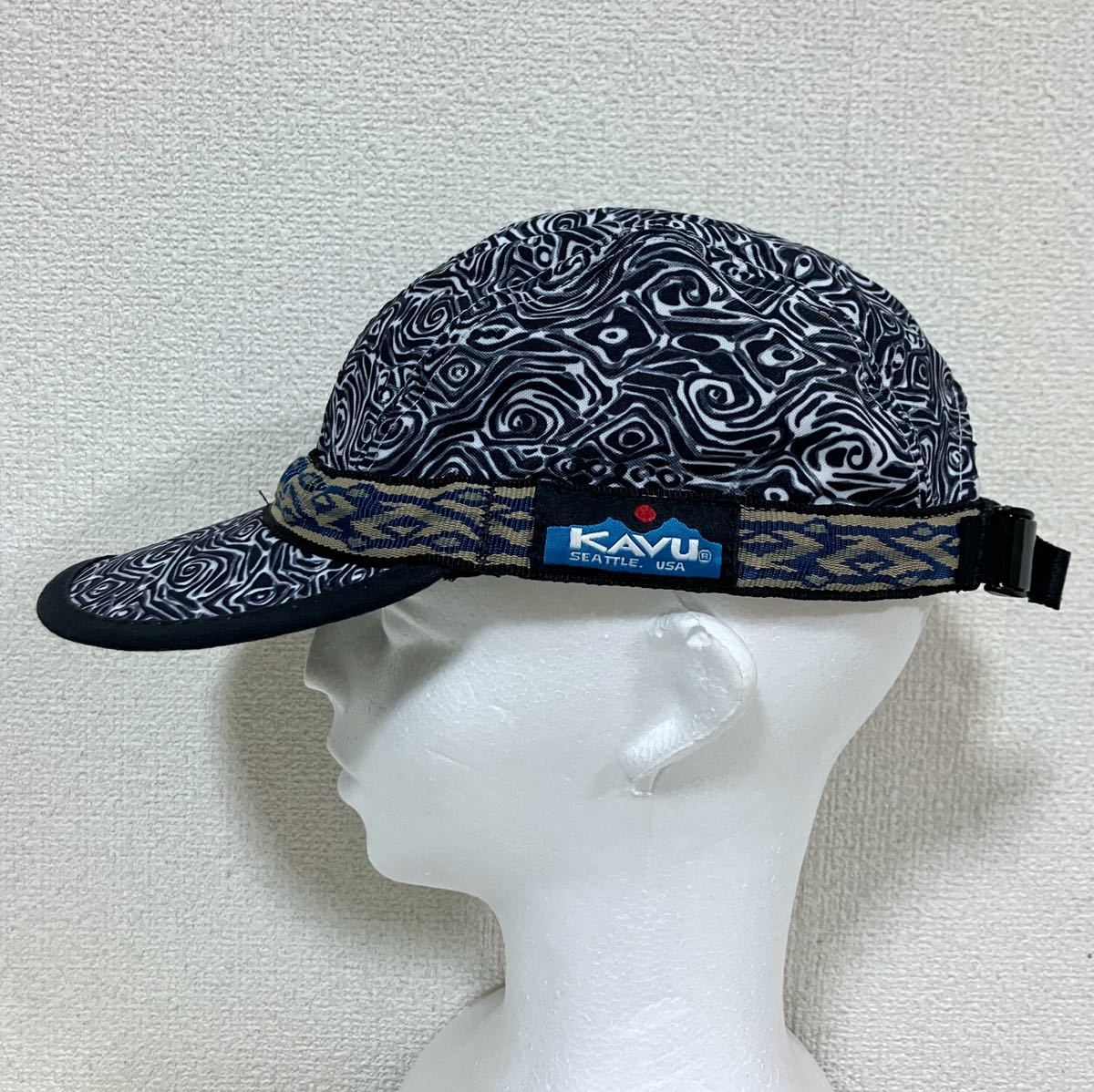 USA製 90’s KAVU カブー 総柄ナイロンキャップ_画像3