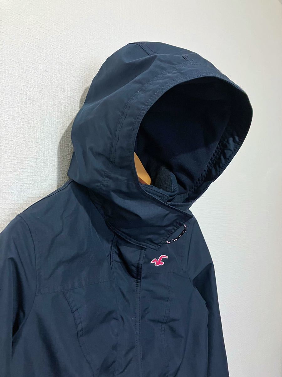 Holister ホリスター ナイロンジャケット インナーフリース All Weather Jacket サイズ XS ネイビー_画像3