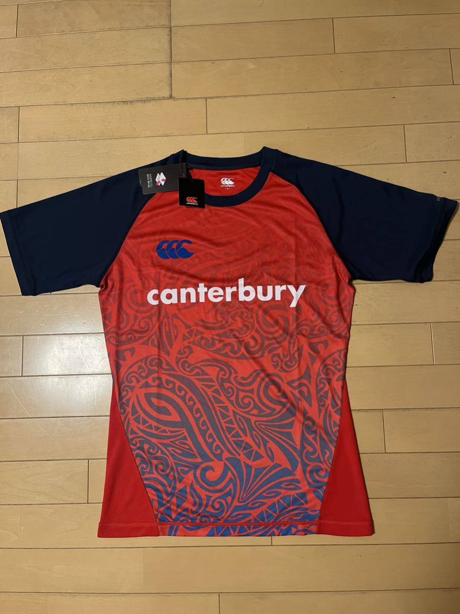 Canterbury 直営店購入 トレーニングT TRAINING TEE RG31512 L サンプル 新品 正規品 カンタベリー ラグビー 半袖 トップス 赤_画像1