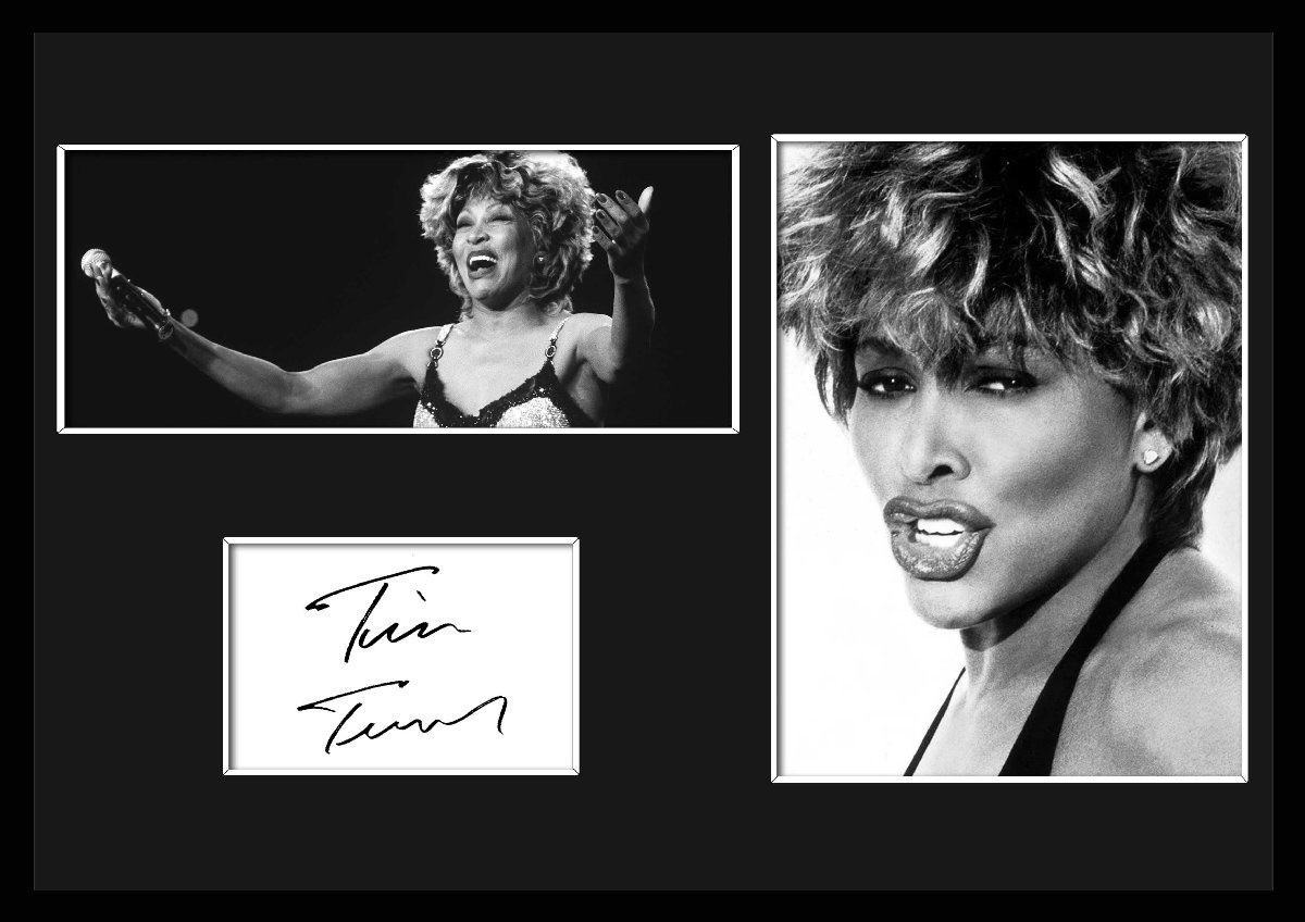 ティナ・ターナー / Tina Turner / ロックンロール /サインプリント&証明書付きフレーム/BW/モノクロ/ディスプレイ (1-3W)_画像1