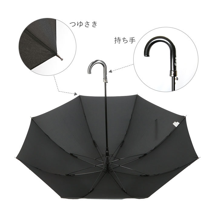 ☆ ストライプブラックグリーン 長傘 メンズ 通販 75cm 雨傘 ワンタッチ ジャンプ式 グラスファイバー 介護 送迎 大判 超大判 丈夫 かさ_画像5