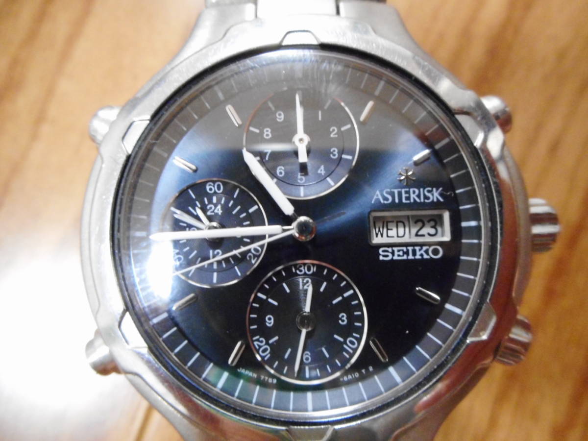 SEIKO ASTERISK Seiko a start squirrel k chronograph battery replaced *:  Real Yahoo auction salling