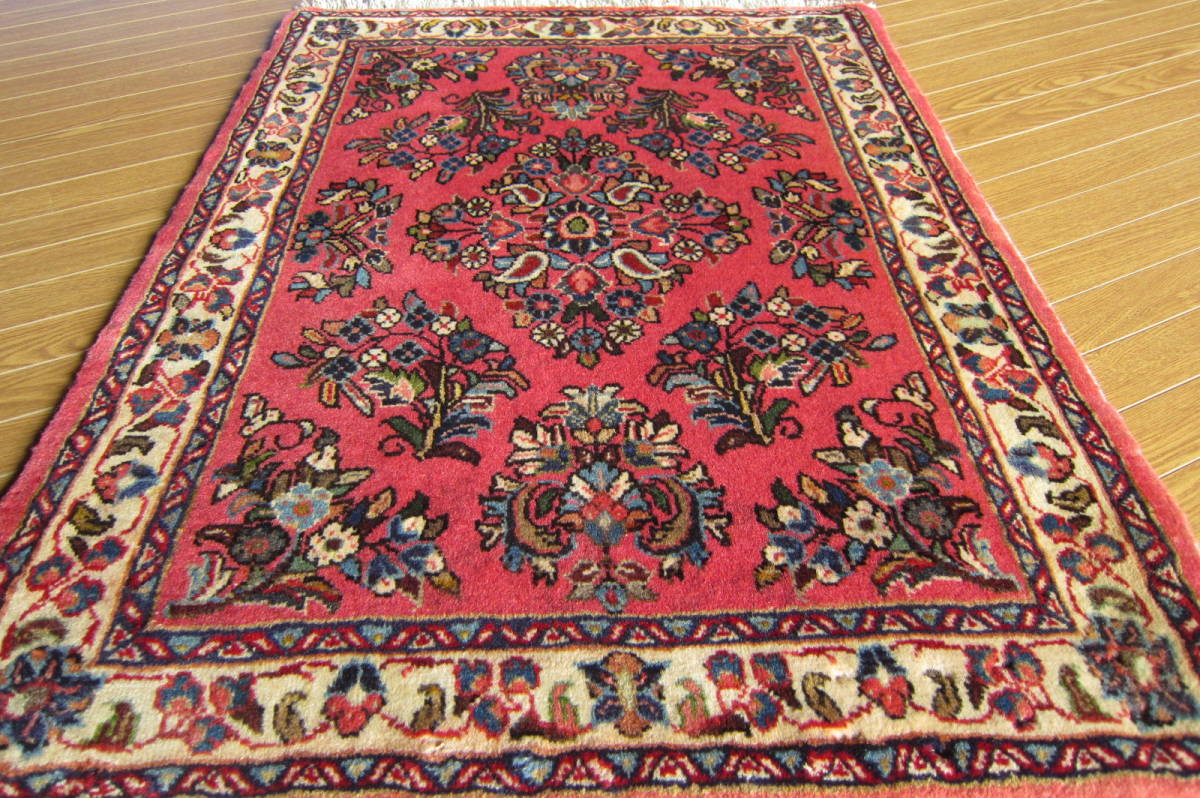 90×68】イラン直輸入☆サローグ産ペルシャ絨毯・カーペット 90×68】イラン直輸入☆サローグ産ペルシャ絨毯・カーペット
