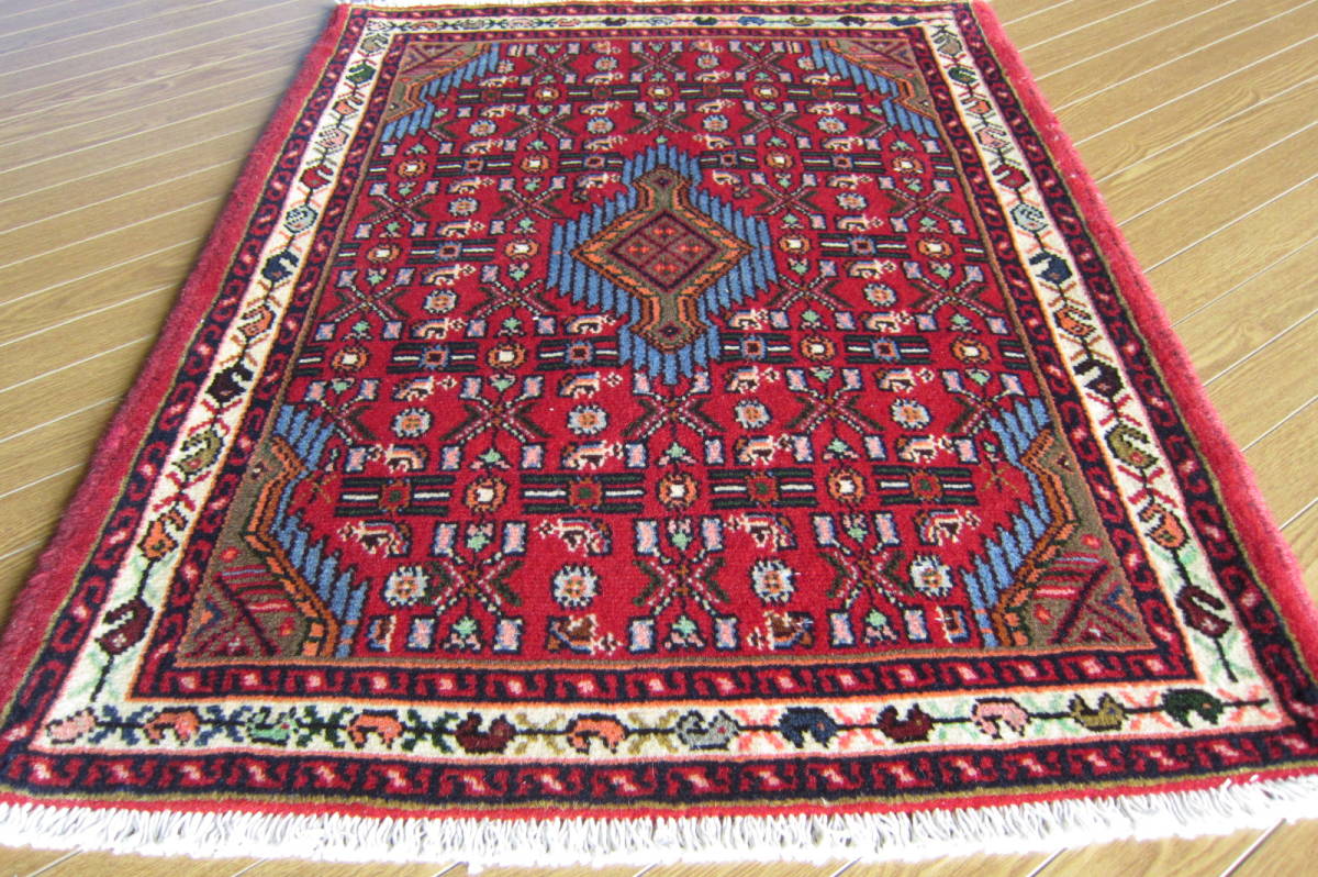 89x70】イラン直輸入☆ハメダン産ペルシャ絨毯・カーペット 89x70】イラン直輸入☆ハメダン産ペルシャ絨毯・カーペット