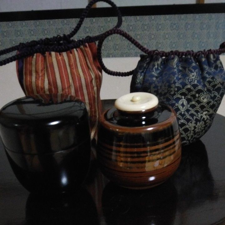 茶道具 茶通箱、茶入、茶器仕覆付き 茶通箱セット(茶通箱 茶入 棗)仕覆 正絹大津袋|Yahoo!フリマ