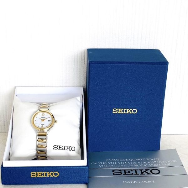 ★定価２.６万 セイコーSEIKO 新品 腕時計ソーラー 女性レディース★ゴールド/シルバー/ホワイト/日本製/スッキリ/シンプル/軽量/清潔感_画像10