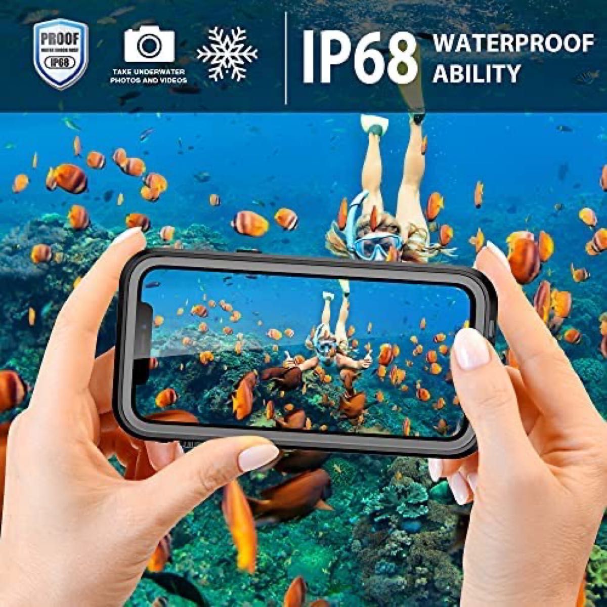 防水ケースiPhone12Pro 完全防水耐衝撃防塵超薄型軽量 IP68米軍規格 無線QI充電対応 耐衝撃 衝撃吸収 iPhone