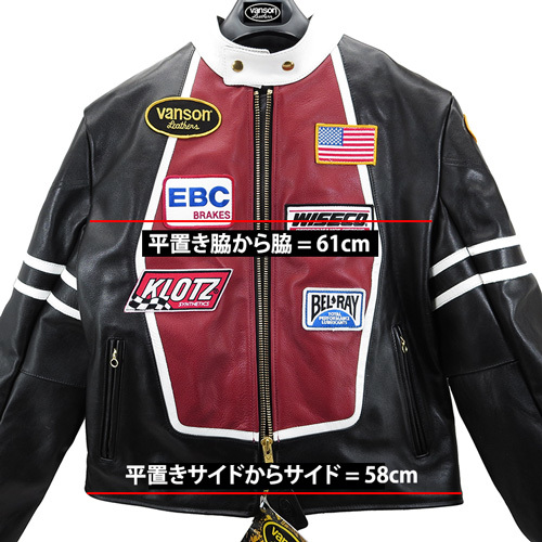 超特価／新品●バンソン RJP▼サイズ／44▼VANSON USA ボストン本社製造▼本格レーシングジャケット／レザージャケット／ライダース▼