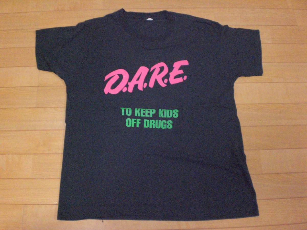当時物 80s ビンテージ D.A.R.E Tシャツ STRAIGHT EDGE NYHC TO KEEP KIDS OFF DRUGS BLACK FLAG MINOR THREAT YOUTH OF TODAY