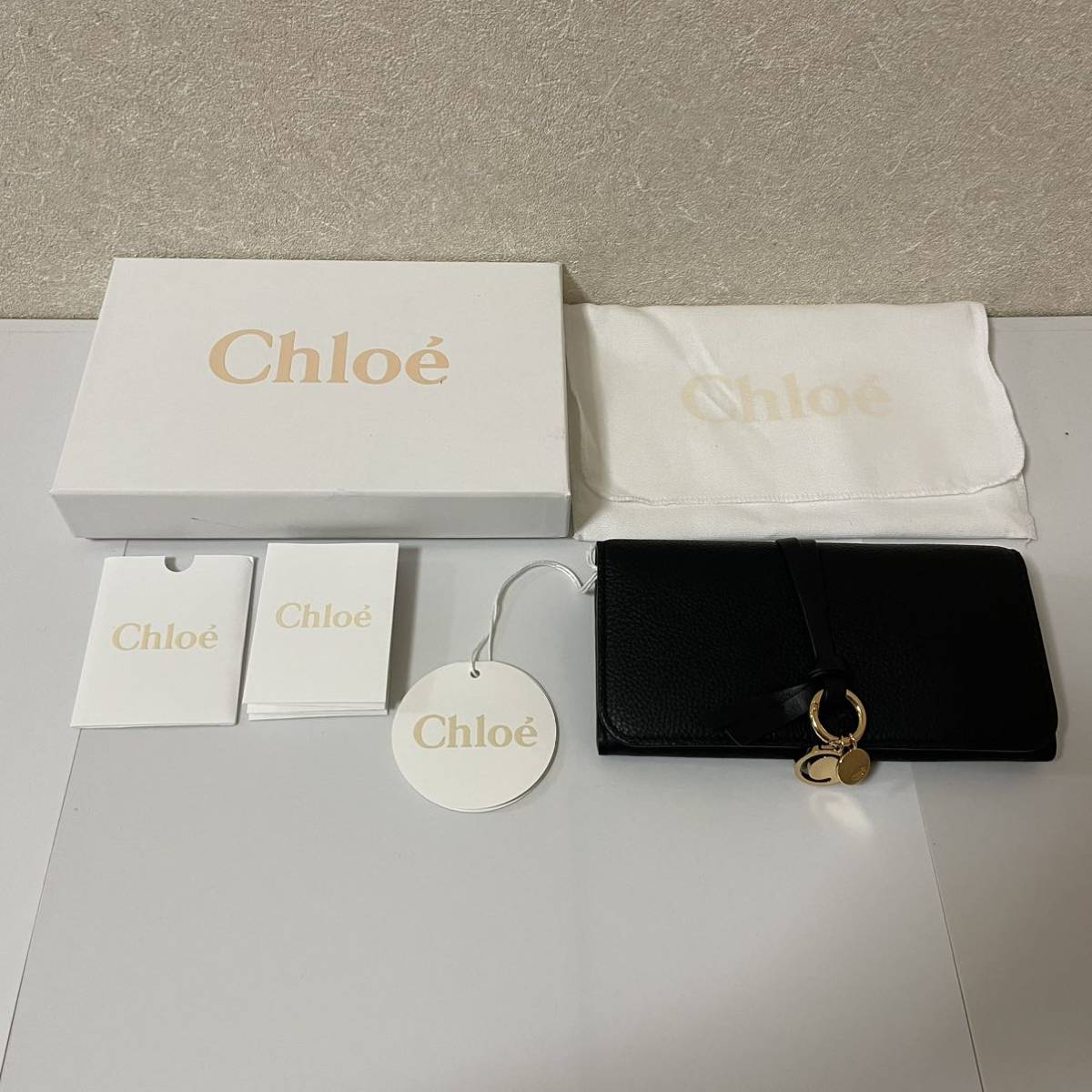 □新品□クロエ 長財布 アルファベット ブラック レディース CHLOE