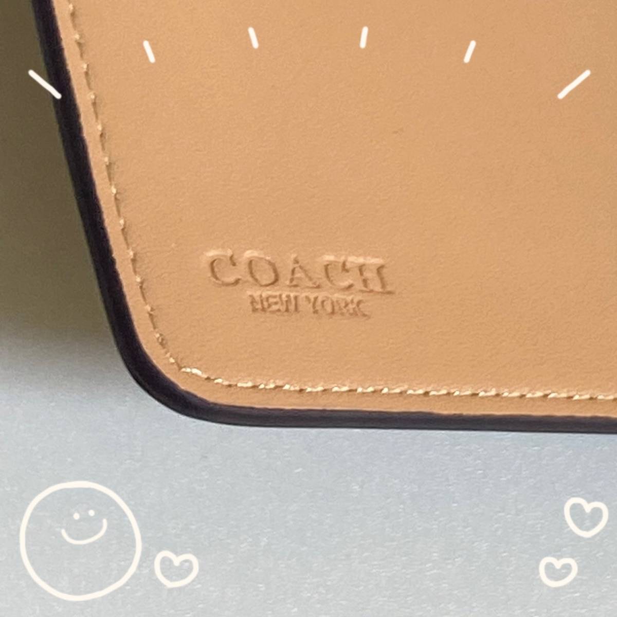 【送料無料】新品 未使用 COACH コーチ ミディアム コーナー ジップ ウォレット 二つ折り 財布 カーキXチョーク C0082 レディース_画像4