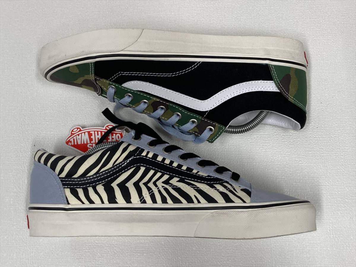 VANS OLD SKOOL 迷彩 水色 ゼブラ クレイジーパターン キャンバス US11 (29cm) アメリカ企画限定!! バンズ オールドスクール_画像7