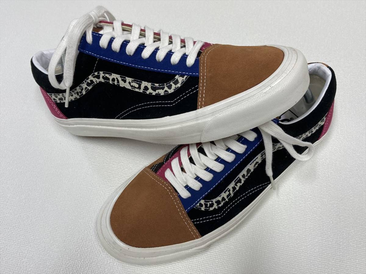 VANS OLD SKOOL 茶x黒xタイガーxピンク スエード キャンバス US9 (27cm) バンズ オールドスクール アメリカ企画限定!! _画像2