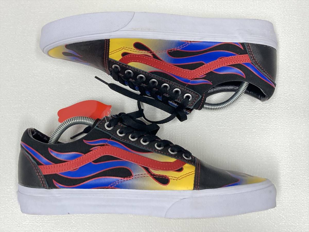 VANS OLD SKOOL 黒 レザー ファイアーパターン US9 (27cm相当) オールドスクール バンズ アメリカ企画限定!!_画像7