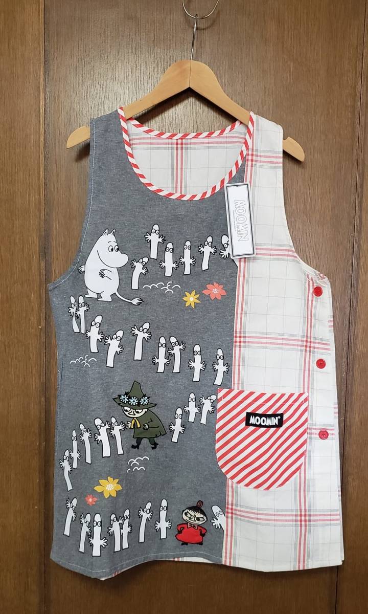 MOOMIN/ムーミン/エプロン/フリーサイズ/横ボタン/ニョロニョロ/スナフキン/ミイ/新品/保育士/介護士/ポケット２つ_画像1