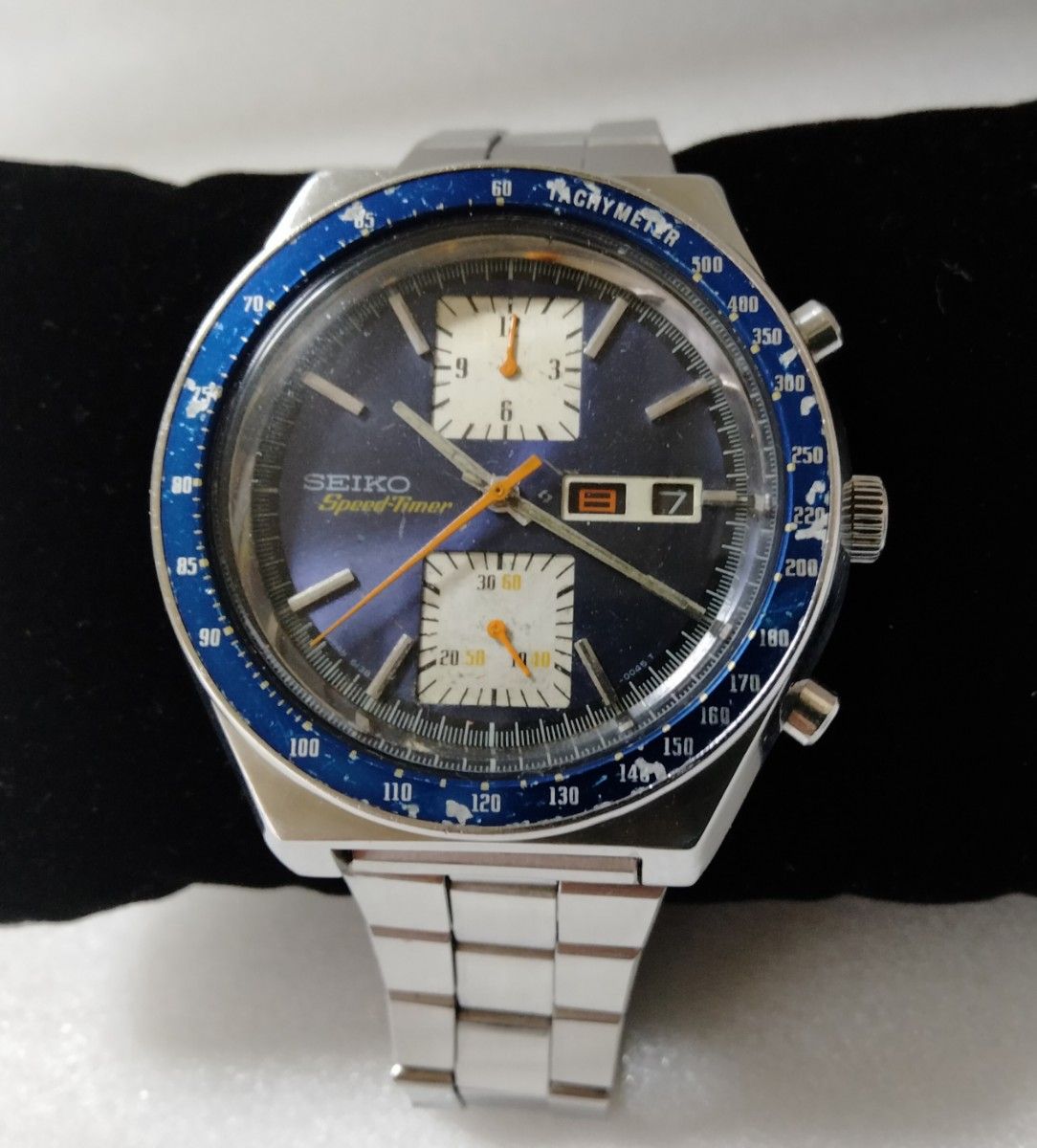 要整備 セイコースピードタイマー角目ブルーSEIKO Speed Timer 6138