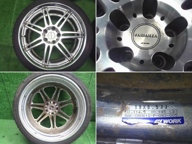 スタッドレスタイヤ・アルミホイール4本　225/40R19　21年　VARIANZA　19×8.5J,114.3/5H　INSET+45（230100）_画像2