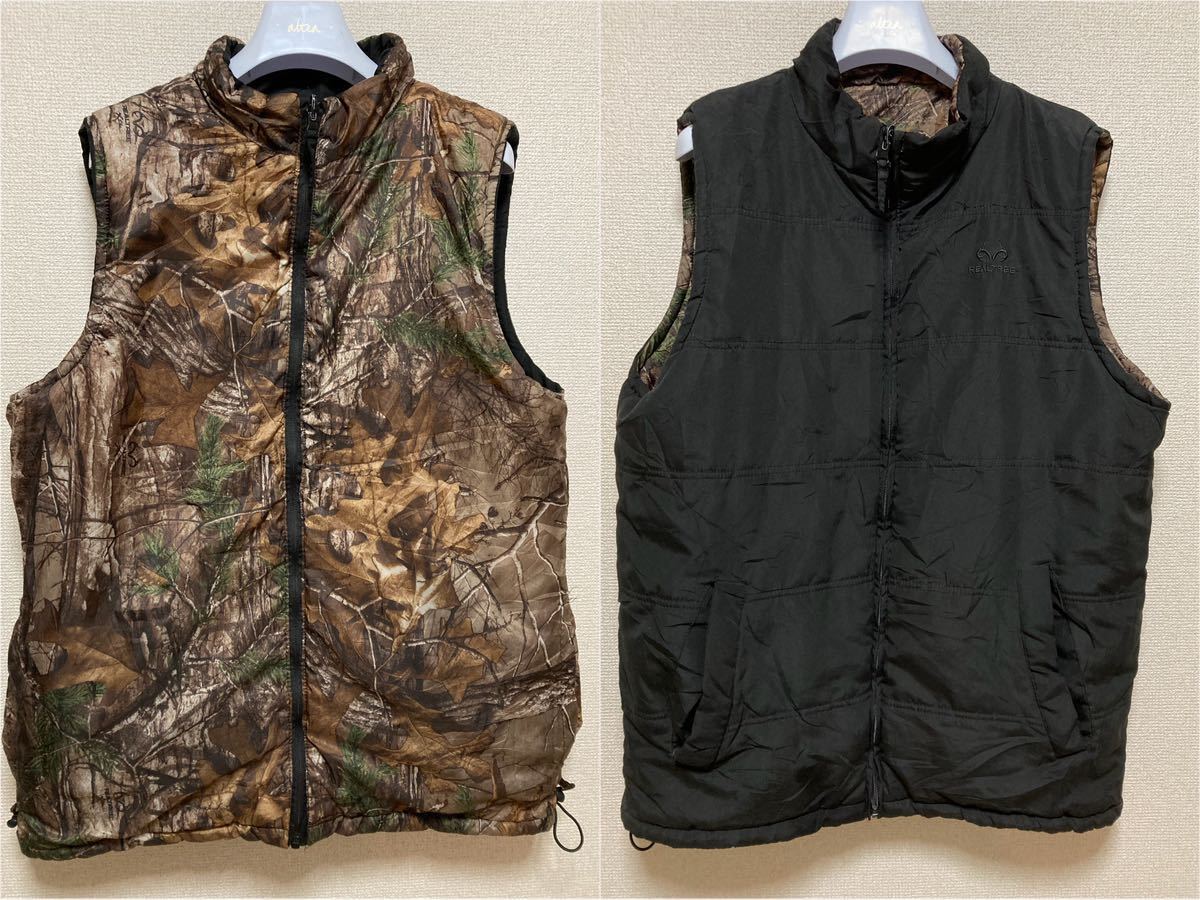 高品質 REALTREE USA古着 リバーシブル リアルツリー×無地 L/G ワークベスト 中綿ベスト ハンティングベスト Lサイズ 高品質 REALTREE USA古着 リバーシブル リアルツリー×無地 L/G ワークベスト 中綿ベスト ハンティングベスト Lサイズ